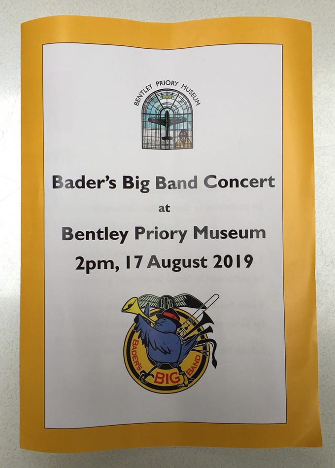 Bader's Big Band at Bentley Priory Programme Cover
