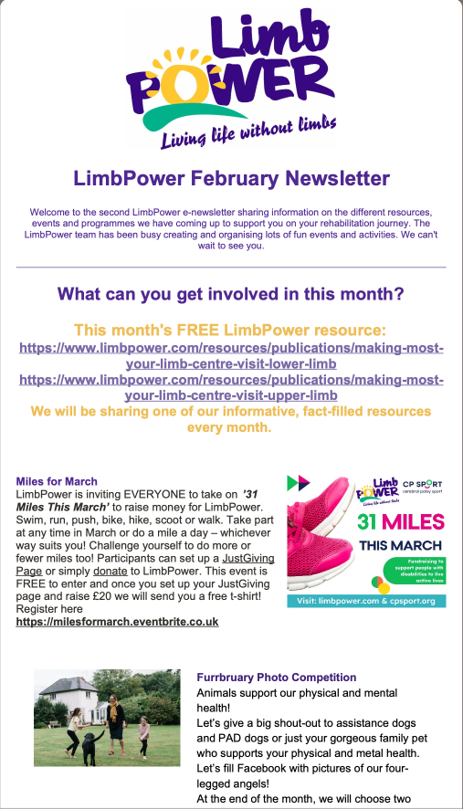 LimbPower February Newsletter